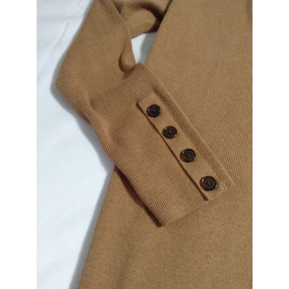 Banana Republic Long Cardigan Sweater Small Camel Tan Open Front Button Cuff - Picture 5 of 8